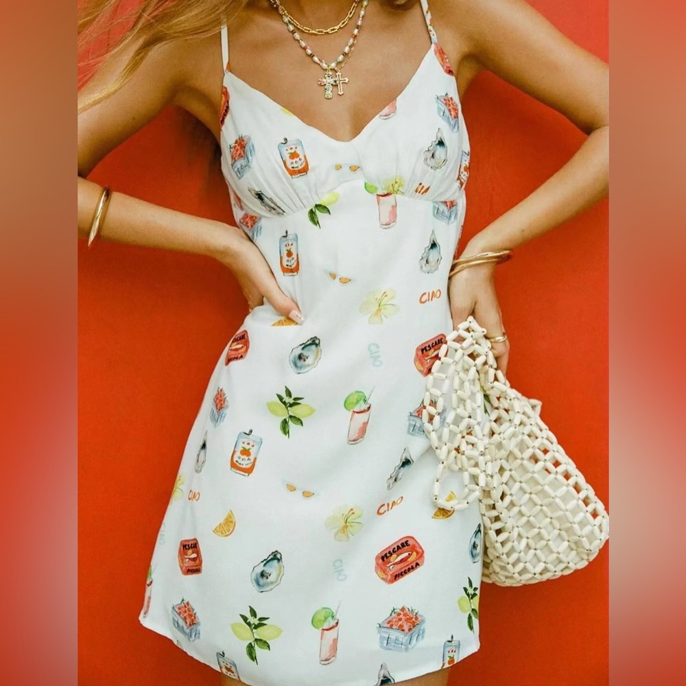 Princess Polly White Printed Dress